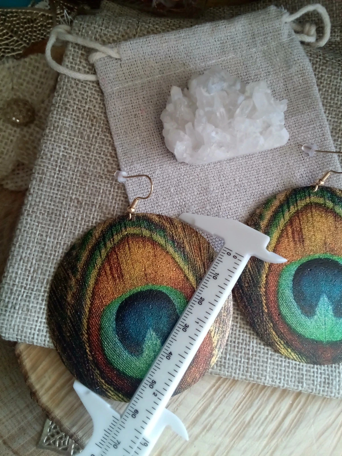 Boucles d'oreilles bohèmes paon – photo 2